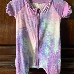 Little Sleepies 3-6 Purple Watercolor shortie